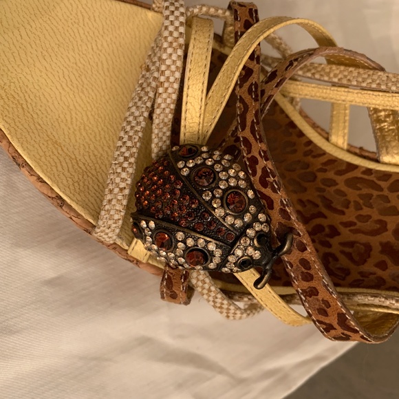 Bridget Shuster Leather Sandalswith Ladybug Bling Size 8 - Picture 4 of 7